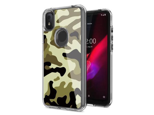 Camouflage Dual Layer Hybrid Hard Plastic and Soft TPU Rubber Case Cover for REVVL 4 In Green