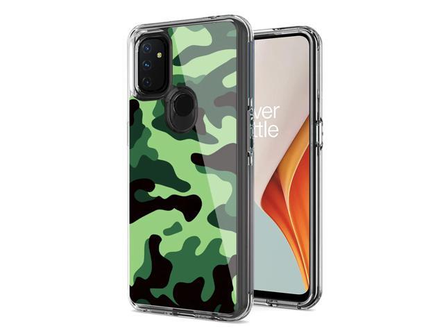 Camouflage Dual Layer Hybrid Hard Plastic and Soft TPU Rubber Case Cover for ONEPLUS NORD N100 In Mint Green