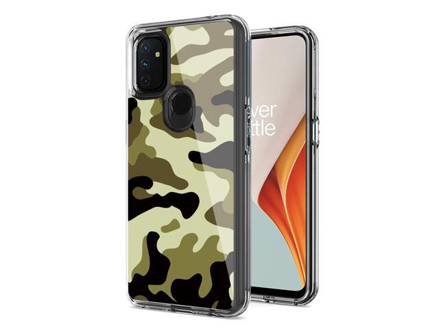 Camouflage Dual Layer Hybrid Hard Plastic and Soft TPU Rubber Case Cover for ONEPLUS NORD N100 In Green