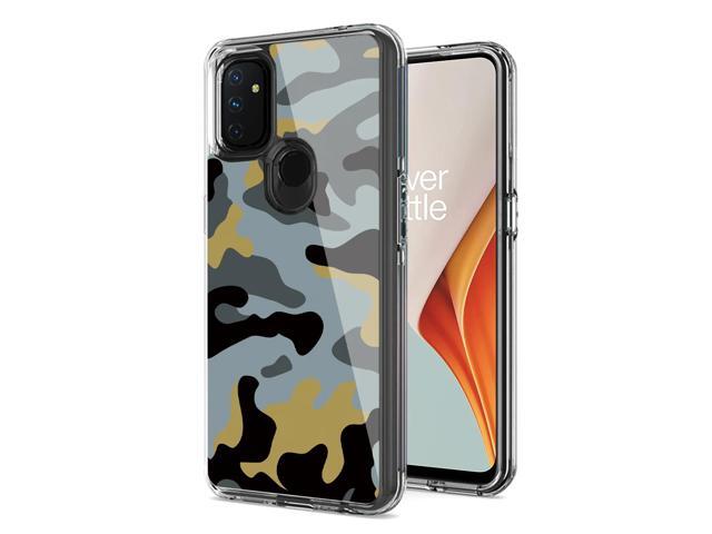 Camouflage Dual Layer Hybrid Hard Plastic and Soft TPU Rubber Case Cover for ONEPLUS NORD N100 In Blue