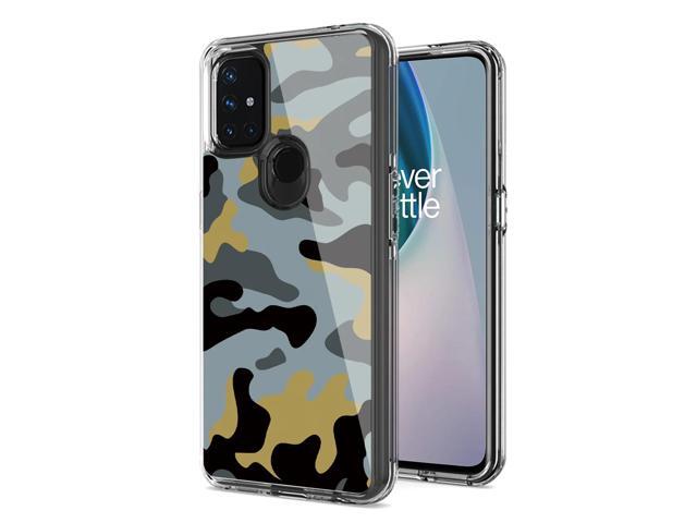 Camouflage Dual Layer Hybrid Hard Plastic and Soft TPU Rubber Case Cover for ONEPLUS NORD N10 5G In Blue