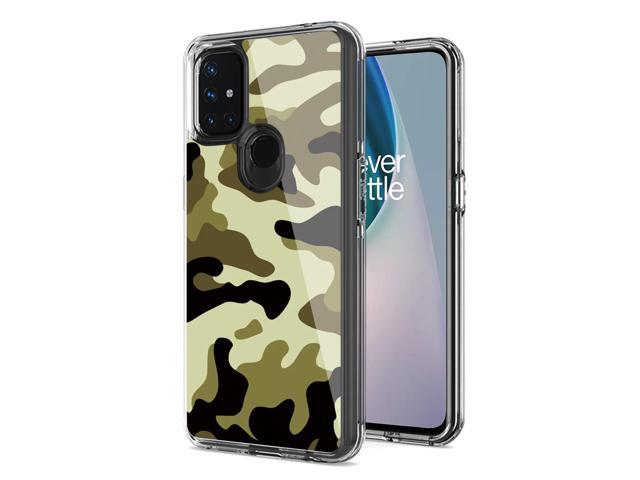 Camouflage Dual Layer Hybrid Hard Plastic and Soft TPU Rubber Case Cover for ONEPLUS NORD N10 5G In Green