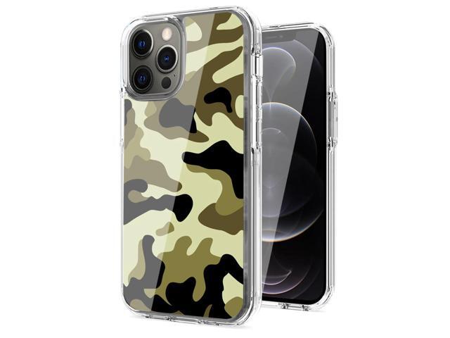 Camouflage Dual Layer Hybrid Hard Plastic and Soft TPU Rubber Case Cover for APPLE IPHONE 12 PRO MAX In Green
