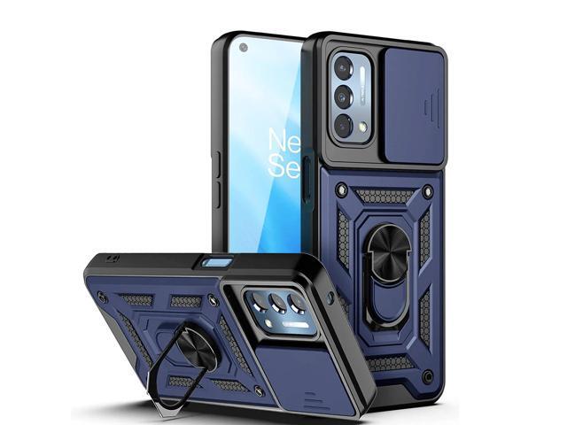 Kickstand Ring Holder & Slide Camera Cover Magnetic Car Mount for ONEPLUS NORD N200 5G In Blue