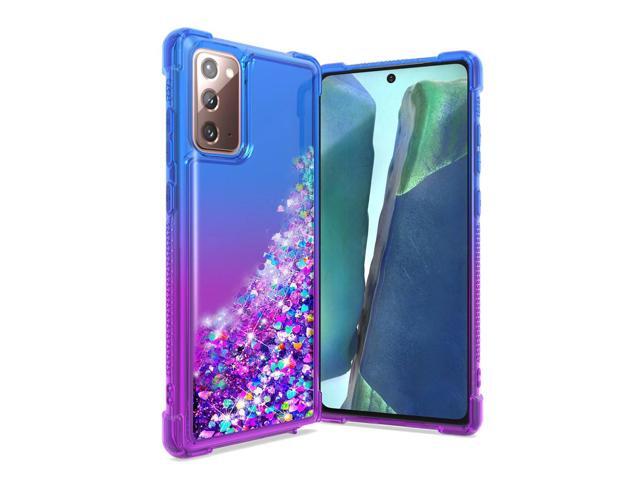 Shiny Flowing Glitter Liquid Bumper Case For SAMSUNG GALAXY NOTE 20 In Blue
