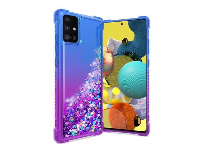 Shiny Flowing Glitter Liquid Bumper Case For SAMSUNG GALAXY A51 5G In Blue