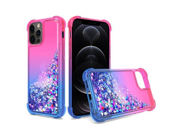 Shiny Flowing Glitter Liquid Bumper Case For APPLE IPHONE 12/IPHONE 12 PRO In Pink