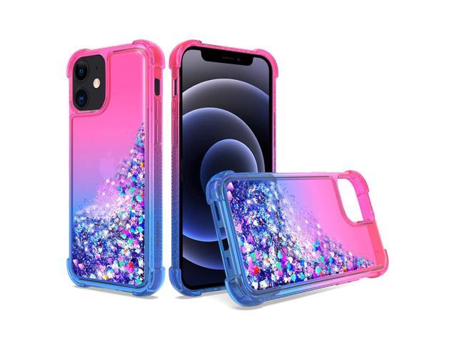 Shiny Flowing Glitter Liquid Bumper Case For APPLE IPHONE 12 MINI In Pink