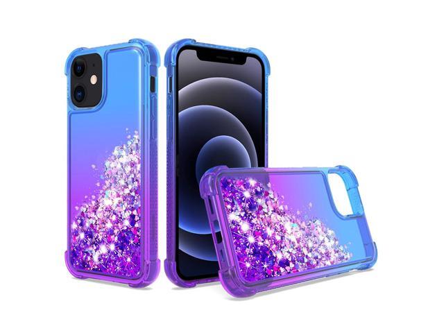 Shiny Flowing Glitter Liquid Bumper Case For APPLE IPHONE 12 MINI In Blue