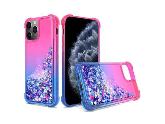 Shiny Flowing Glitter Liquid Bumper Case For APPLE IPHONE 11 PRO MAX In Pink