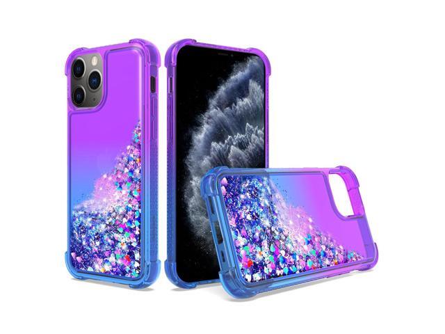 Shiny Flowing Glitter Liquid Bumper Case For APPLE IPHONE 11 PRO MAX In Purple