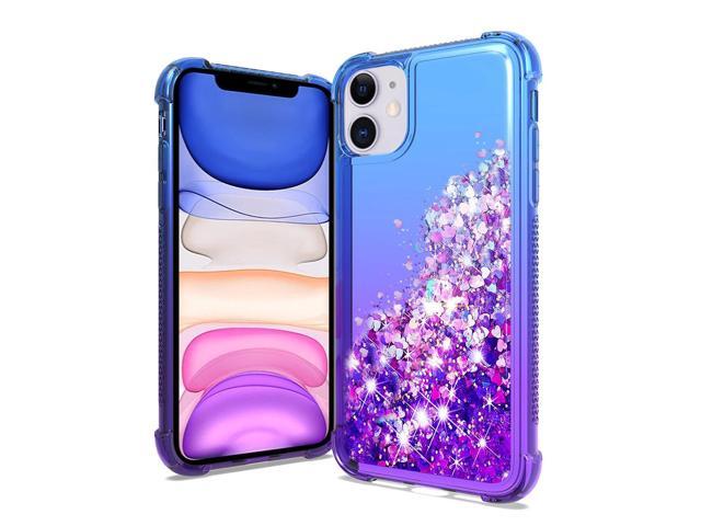 Shiny Flowing Glitter Liquid Bumper Case For APPLE IPHONE 11 In Blue