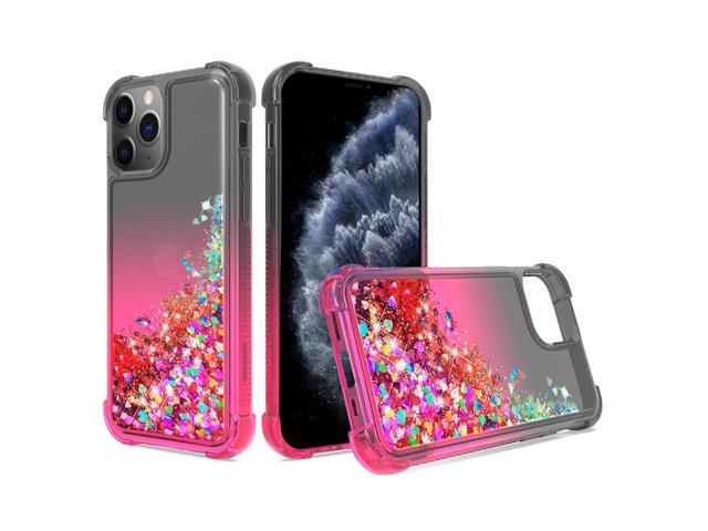 Shiny Flowing Glitter Liquid Bumper Case For APPLE IPHONE 11 PRO MAX In Black