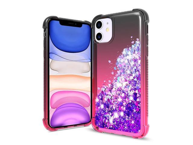 Shiny Flowing Glitter Liquid Bumper Case For APPLE IPHONE 11 In Black