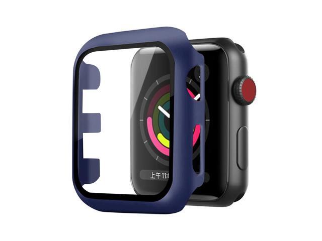 Full Cover tempered glass screen protector with pc case for Apple Watch 38 mm In Navy