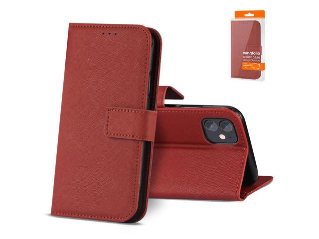 Slim Stand Case with Card Holder Slots APPLE IPHONE 12 MINI In Red