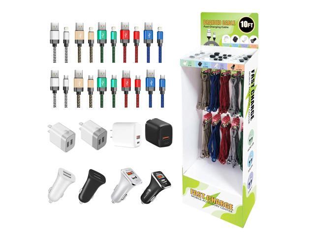 PLASTIC DISPLAY SET(car& travel charger/PD adapter/10ft data cable) Total 108pcs