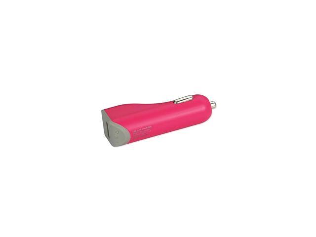 REIKO MICRO USB CAR CHARGER WITH DATA USB CABLE IN HOT PINK