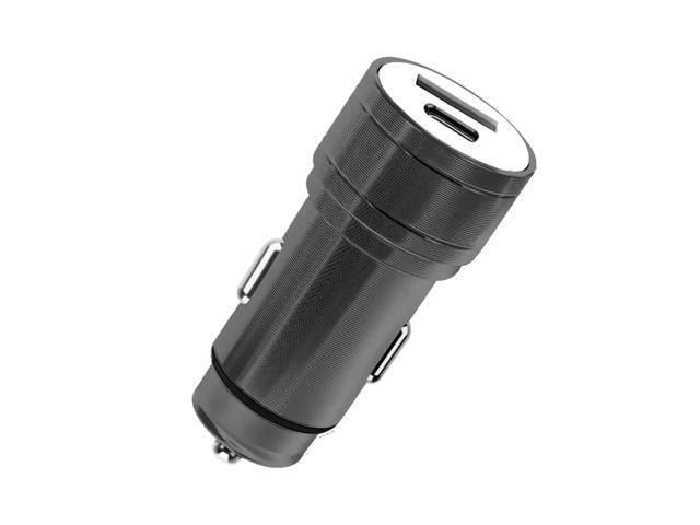 Power Delivery Dual Ports of USB and Type-CCar Charger/ Adapter In Black (12pcs)