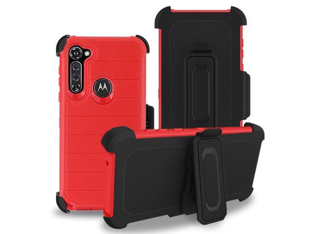 MOTO G STYLUS 3-In-1 Hybrid Heavy Duty Holster Combo Case In Red