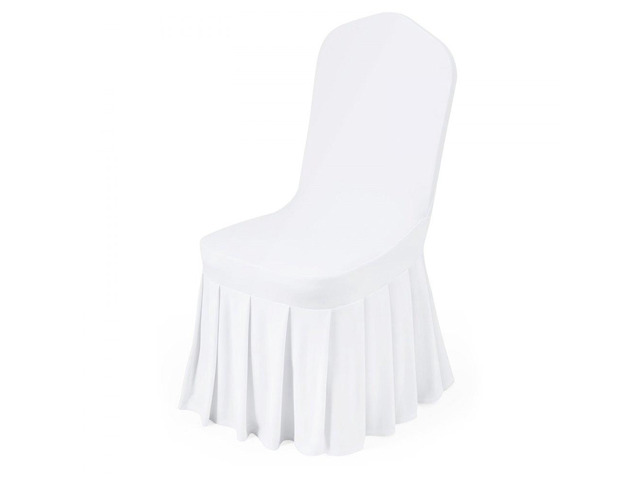 VEVOR 30 Pcs White Chair Covers, Polyester Spandex Chair Cover, Stretch Slipcovers for Wedding Party Dining Banquet Flat-Front Chair Covers, Fits...