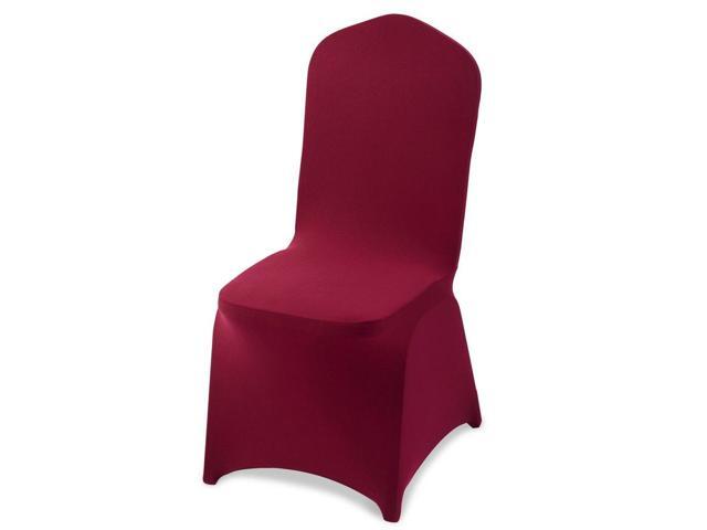 VEVOR 50 Pcs Burgundy Chair Covers, Polyester Spandex Chair Cover, Stretch Slipcovers for Wedding Party Dining Banquet Flat-Front Chair Covers,...
