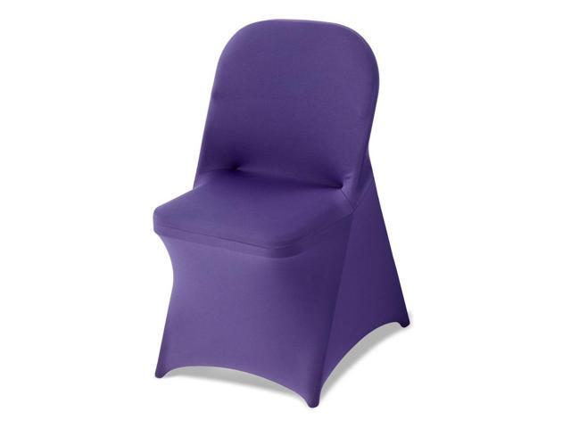 VEVOR 50 Pcs Purple Chair Covers, Polyester Spandex Chair Cover, Stretch Slipcovers for Wedding Party Dining Banquet Flat-Front Chair Covers, Fits...