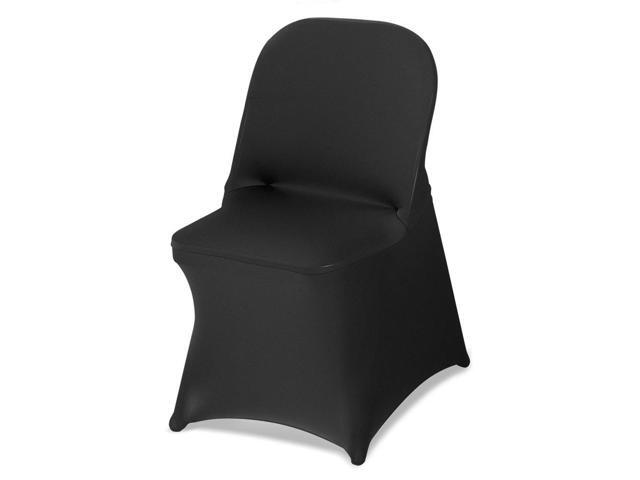 VEVOR 150 Pcs Black Chair Covers, Polyester Spandex Chair Cover, Stretch Slipcovers for Wedding Party Dining Banquet Flat-Front Chair Covers, Fits...