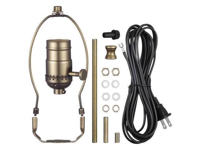 VEVOR Lamp Rewire Kit, E26 Lamp Socket with 12 ft Matching Cord, Antique Bronze Finish, Lamps Making Kit with All Essential Hardware, Light Wiring...
