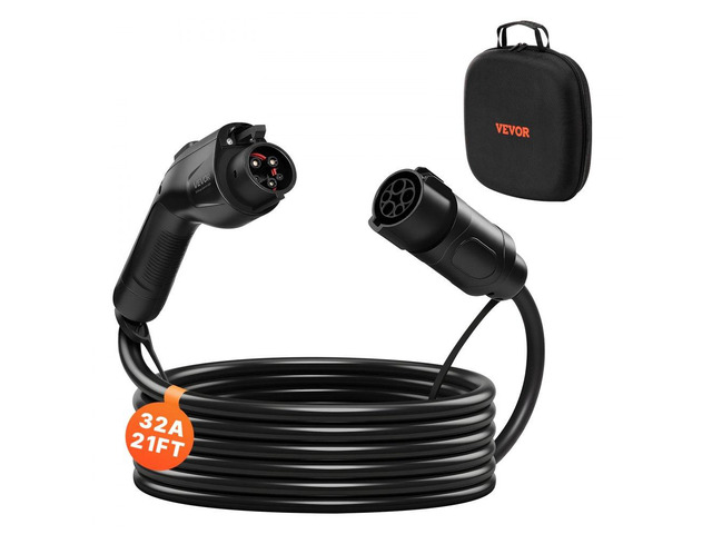 VEVOR EV Charger Extension Cable, 32Amp 21 ft J1772 Extension Cord Compatible with 120V-240V SAE J1772 Electric Vehicle Chargers, Level 1/Level 2...
