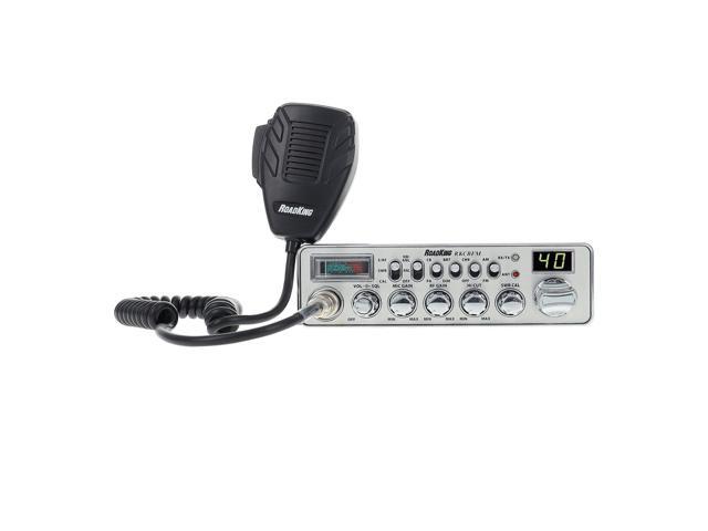 RoadKing RKCBFM Dual-Mode AM FM CB Radio for Truckers Full 40 Channels Pro Emergency Channel CB with Noise-Cancelling Mic Large Display-Silver