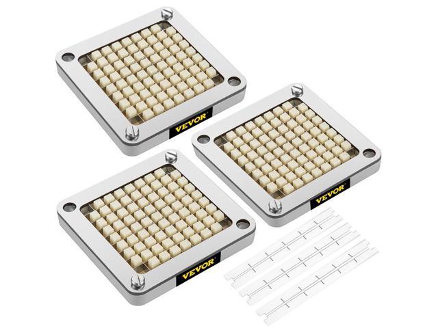 VEVOR Replacement Chopper Blade, 3/8 inch, 3 PCS French Fry Blade Assembly with 6 Extra Knives, Stainless Steel Dicer Parts and Push Block for...