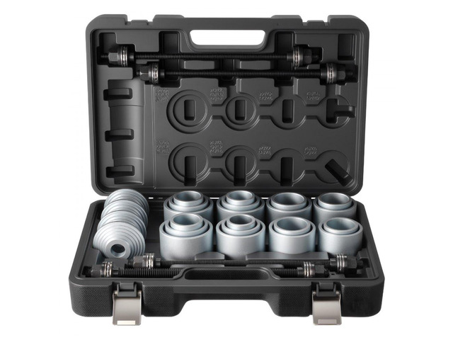 VEVOR Pull and Press Sleeve Kit, 28 PCS, Steel Bush Removal Insertion Sleeve Tools with Carrying Case, Compatible with LCV and HGV Engines, for...