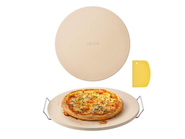 VEVOR Pizza Stone, 16 in Round Pizza Stone, 0.67' Thick Extra Large Baking-Stone with Rack Stand, 1450 Heat-Resistant Cooking Stones, for Kitchen...