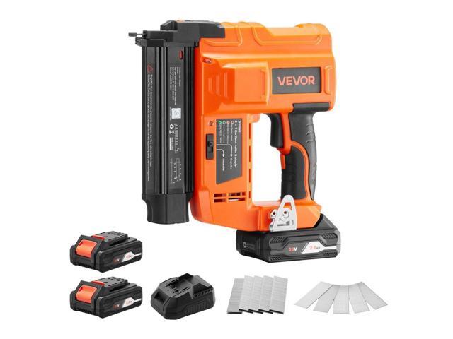 VEVOR 2-in-1 Cordless Brad Nailer, 18 Gauge, 20V Battery Powered Nail Gun and Staple Gun, with 500 pcs Nails, 500 pcs Staples, 2 x 2.0 Ah Li-ion...