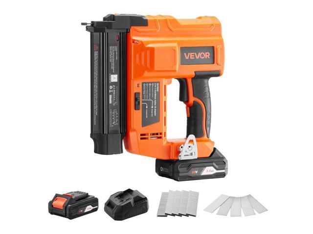 VEVOR 2-in-1 Cordless Brad Nailer, 18 Gauge, 20V Battery Powered Nail Gun and Staple Gun, with 500 pcs Nails, 500 pcs Staples, 2.0 Ah Li-ion...
