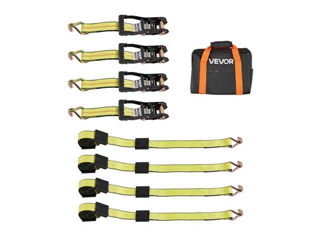 VEVOR Wheel Chock Tie-Down Kit, Deck-Style Trailer Tie Down Strap, Car Tie Down Kit with J-Hook, Break Strength 10009 lbs & Working Load 3333 lbs...