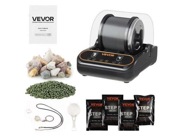 VEVOR Rock Tumbler, 1 lb Rock Polishing Machine, Rocks Tumbling Kit with 4-Speed Adjustment, 19 Day Timer, PC Sound Reduction Cover & TPU Drum,...