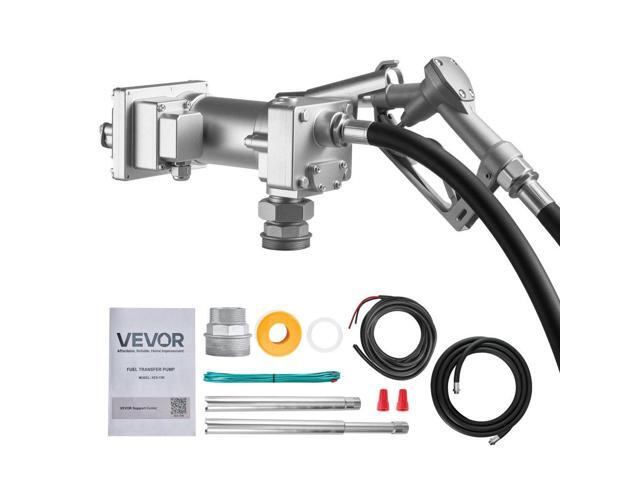 VEVOR Fuel Transfer Pump, 12V DC 15 GPM, Cast Iron Diesel Transfer Pump Kit, with Manual Shut-Off Nozzle, Discharge Hose, Overheat Protection, 1/3...