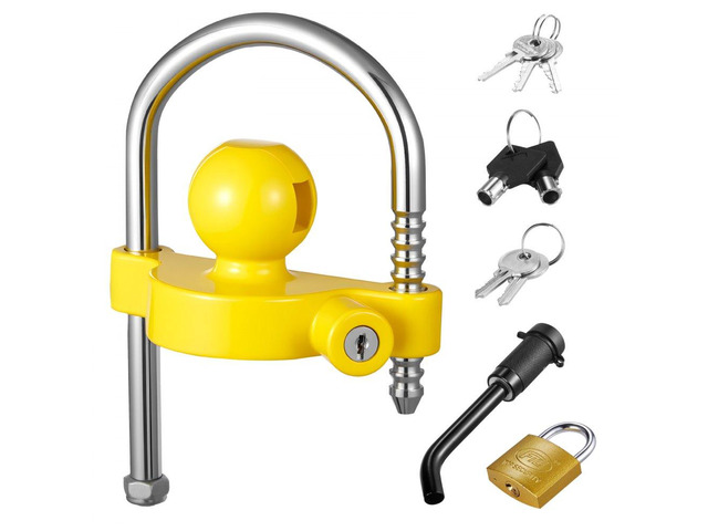 VEVOR Trailer Hitch Lock Kit, Fits for 1-7/8 in, 2 in, 2-5/16 in Couplers, Heavy-Duty Anti-Theft Trailer Ball Lock with Keys, Prying-Resistant,...