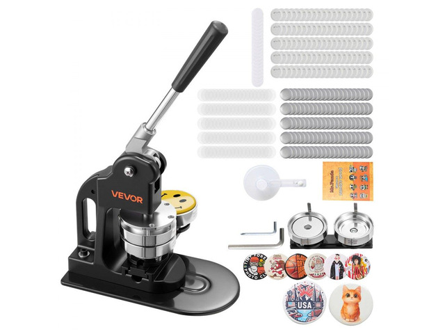 Button Maker Machine, 3 in, Pin Maker Machine with 500pcs Button Parts, Circle Cutter, Hex Wrenches and Magic Book, Ergonomic Handle, for DIY...