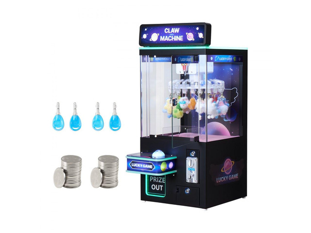 Claw Crane Machine, Medium-Sized Arcade Game Machine with Light & Sound, Adjustable Difficulty, Precise Toy Candy Grabber Prize Dispenser Vending...