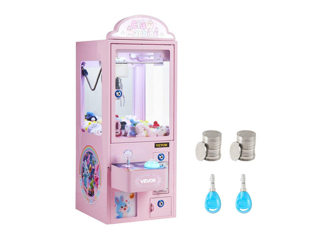 Claw Crane Machine, Medium-Sized Arcade Game Machine with Light & Sound, Adjustable Steel Claws, Precise Toy Candy Grabber Prize Dispenser Vending...