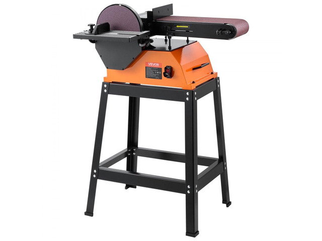 Professional Belt Sander with Stand, 9' Disc & 6' x 48' Belt Sander Combo, 800W Sanding Machine with 0 - 45° Adjustable Worktable for Woodworking,...