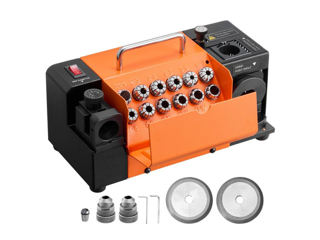 Drill Bits Sharpener MR-13B, 3-15mm Drill Bit Grinder Sharpener with Adjustable Lip Relief Angle & 95°-135° Point Angle, 5800RPM High Speed...