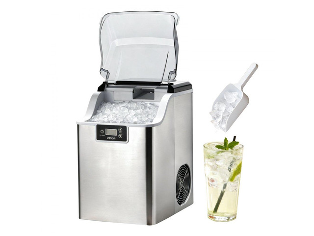 Countertop Ice Maker, 44 lbs per Day, Self-Cleaning Portable Machine with Scoop, 4 lbs Ice-Storage Basket, Nugget Ice-Making Machine with Chewable...