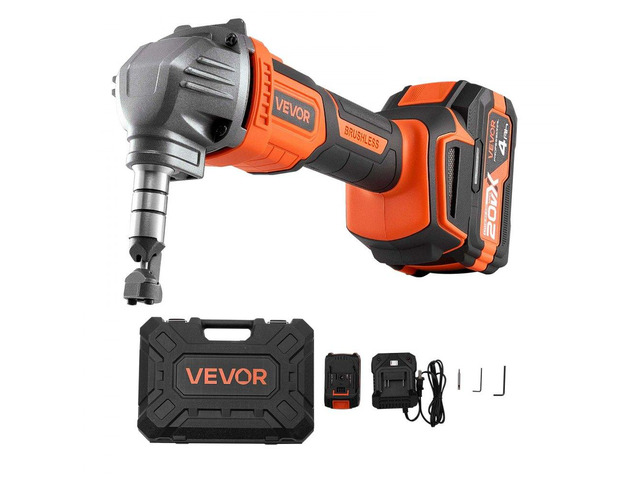 Cordless Metal Nibbler, with 20 V 4000 mAh Battery, 2200 RPM Efficient Brushless Motor, Electric Nibbler Metal Cutter with Plastic Carrying Case...