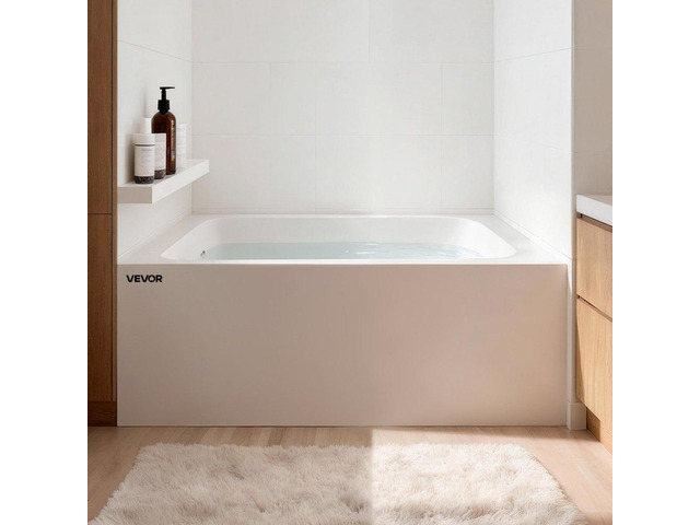 Vevor Alcove Bathtub, 48' x 30' Contemporary Alcove Acrylic Bathtub, Soaking Bath Tub with Left Hand Drain and Overflow Hole, Large Rectangular...