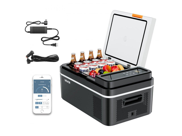 Car Refrigerator, DC 12/24V AC100-240V Compressor Electric Cooler, -4°F to 68°F Car Fridge with APP Control, 21 QT Cars Freezer for RVs, Campsites,...