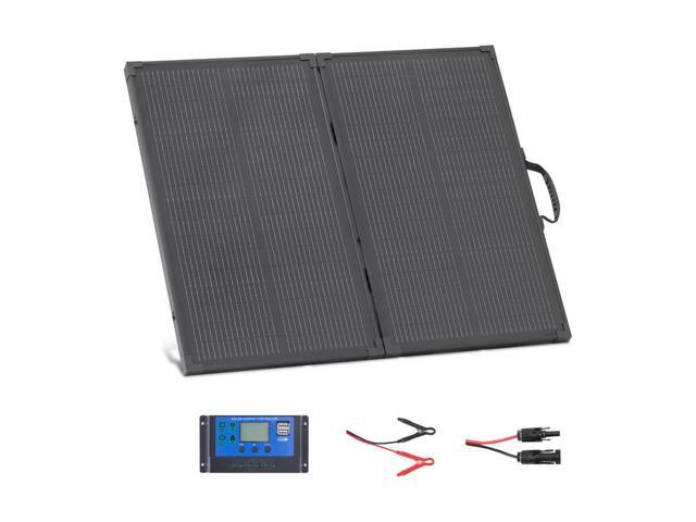 Vevor 100W Foldable Solar Panel with Frame, 16BB N-Type Portable Monocrystalline Solar Panel Charger 24% Efficiency, IP67 Waterproof with 30A PWM...